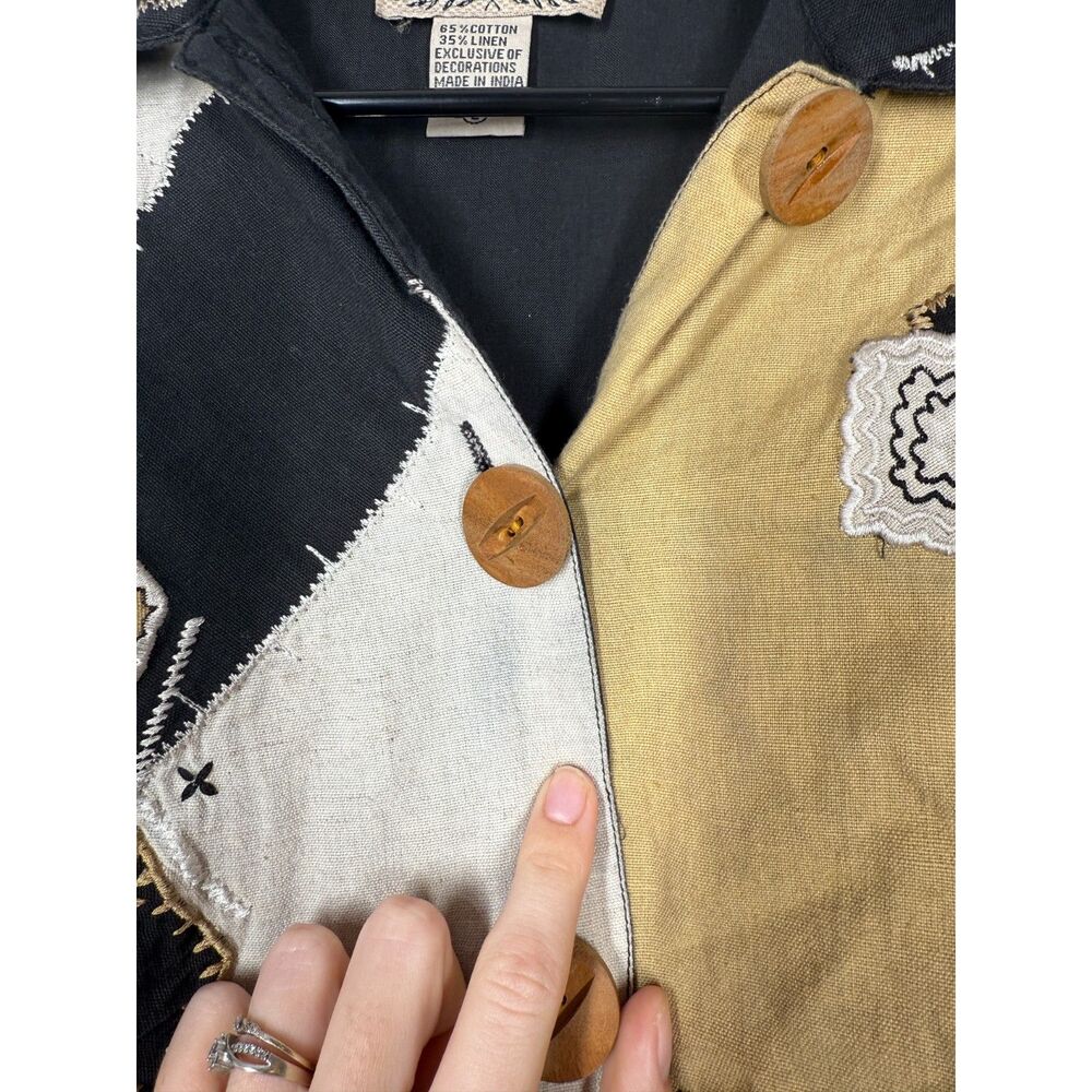 Vintage New Direction Patchwork Artsy Button Up T… - image 8